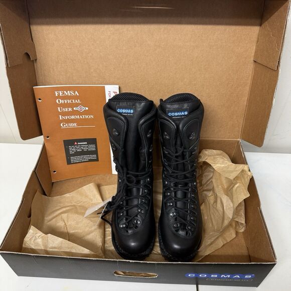 Cosmas Hercules V2 Boots Leather NFPA Firefighting Romania Made Men 10.5D New - Picture 1 of 9